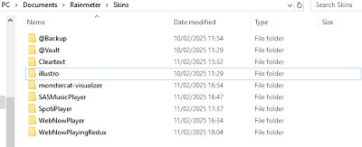 skins in the rainmeter folder