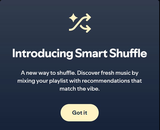 smart shuffle feature of spotify