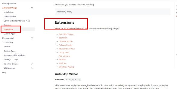 Spicetify extensions