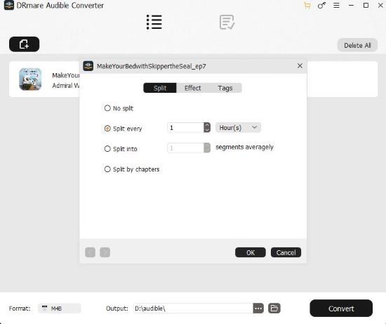 split audible books into chapters in drmare audible converter