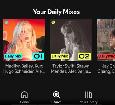 spotify daily mix on phone