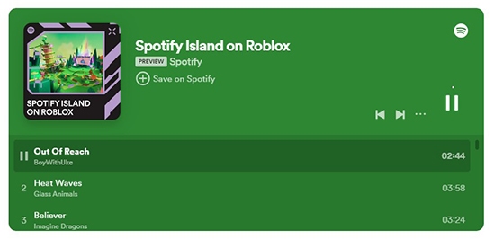 spotify island on roblox playlist