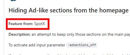 SpotX feature: Ads blocked
