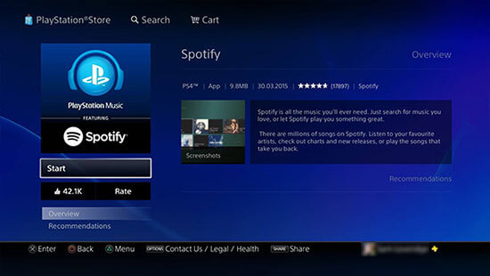 how to use spotify on ps4
