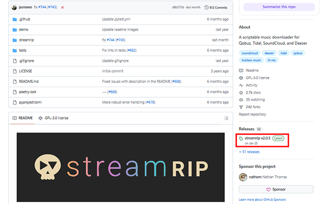 streamrip rip songs from tidal