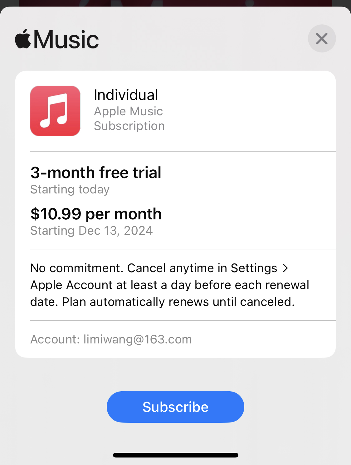 subscribe apple music on iphone