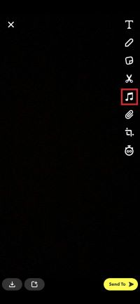 tap on music icon on snapchat