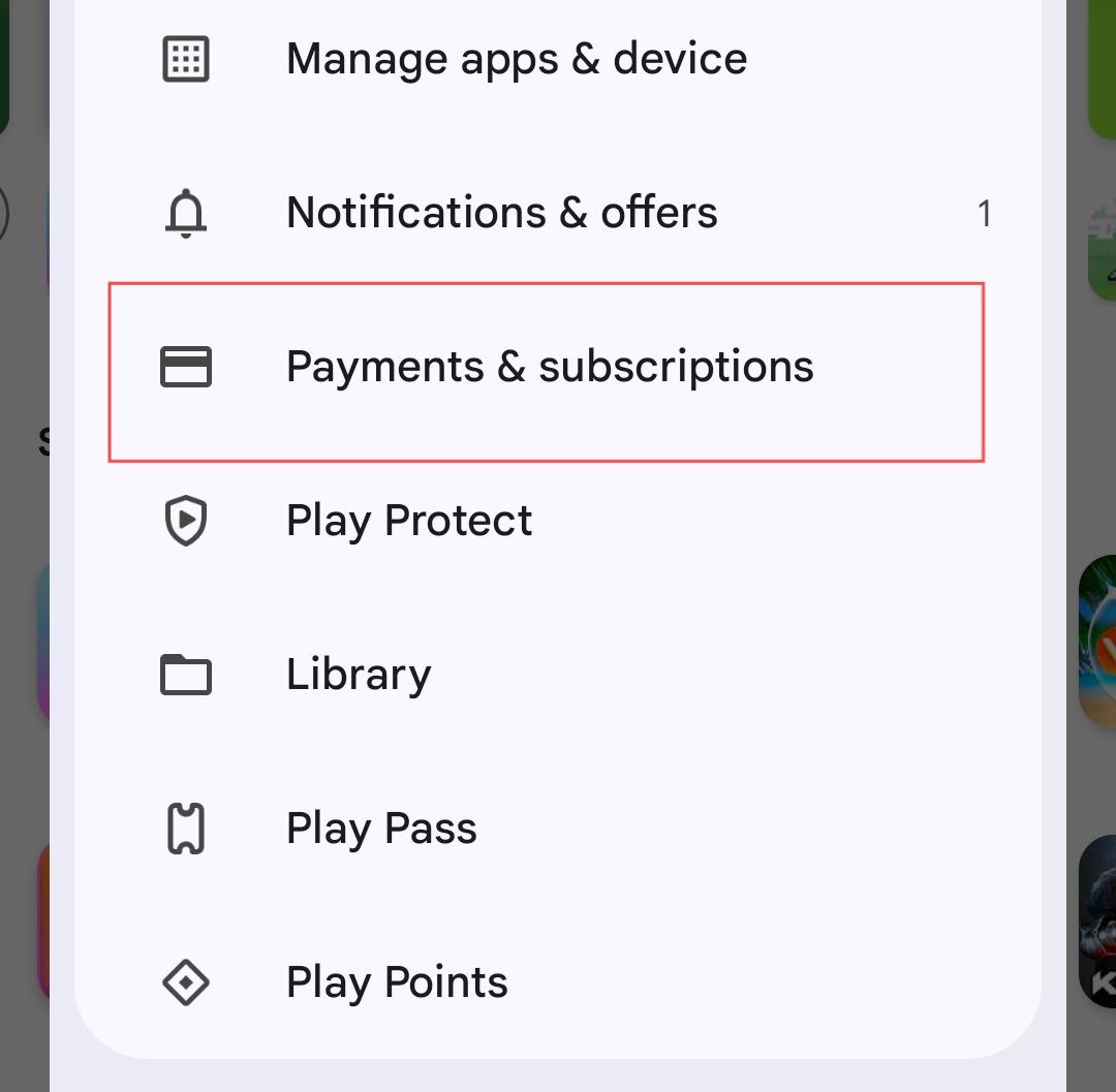 tap payments and subscription in google play store