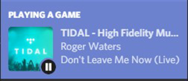 show tidal listening activity on discord