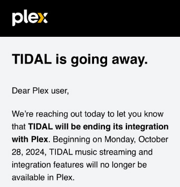 tidal plex integration ends