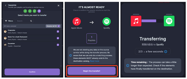 transfer music from apple music to playlist via soundiiz