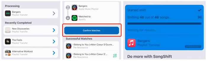 transfer apple music to spotify via songshift