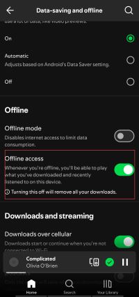 turn on offline access on android