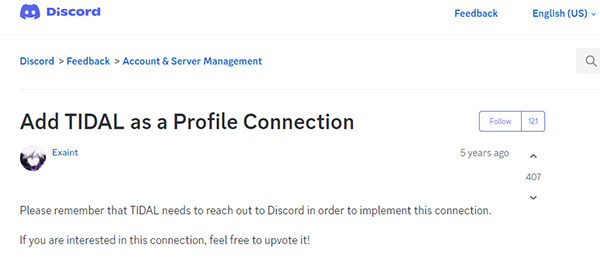 upvote tidal discord integration